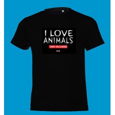 t-shirt - μαύρο - I LOVE ANIMALS ( MEN INCLUDED ) μετάφραση: ΑΓΑΠΩ ΤΑ ΖΩΑ ( ΟΙ ΑΝΤΡΕΣ ΣΥΜΠΕΡΙΛΑΜΒΑΝΟΝΤΑΙ )